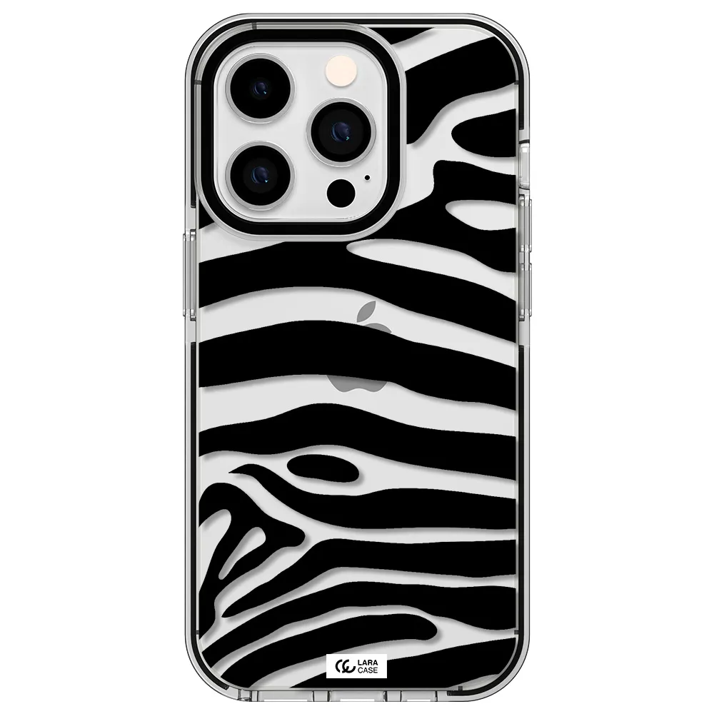 Zebra Apple iPhone 14 pro impact black border Case