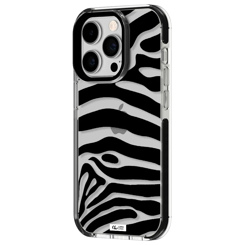 Zebra Apple iPhone 14 pro impact black border Case