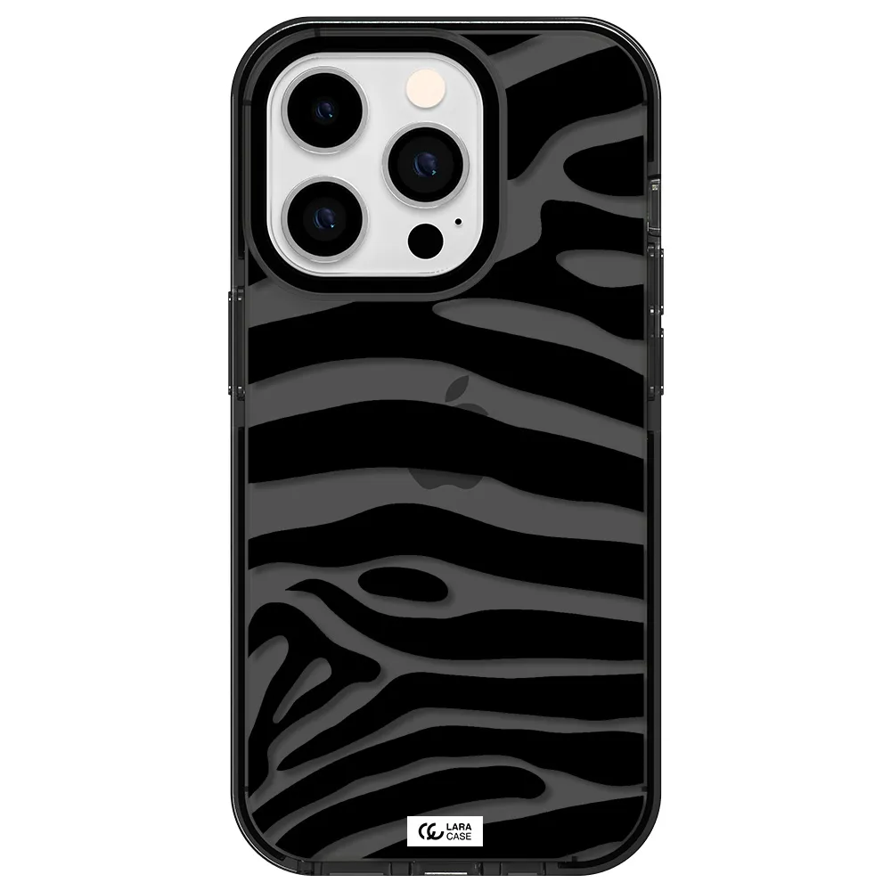 Zebra Apple iPhone 14 pro impact Smoke Black Case