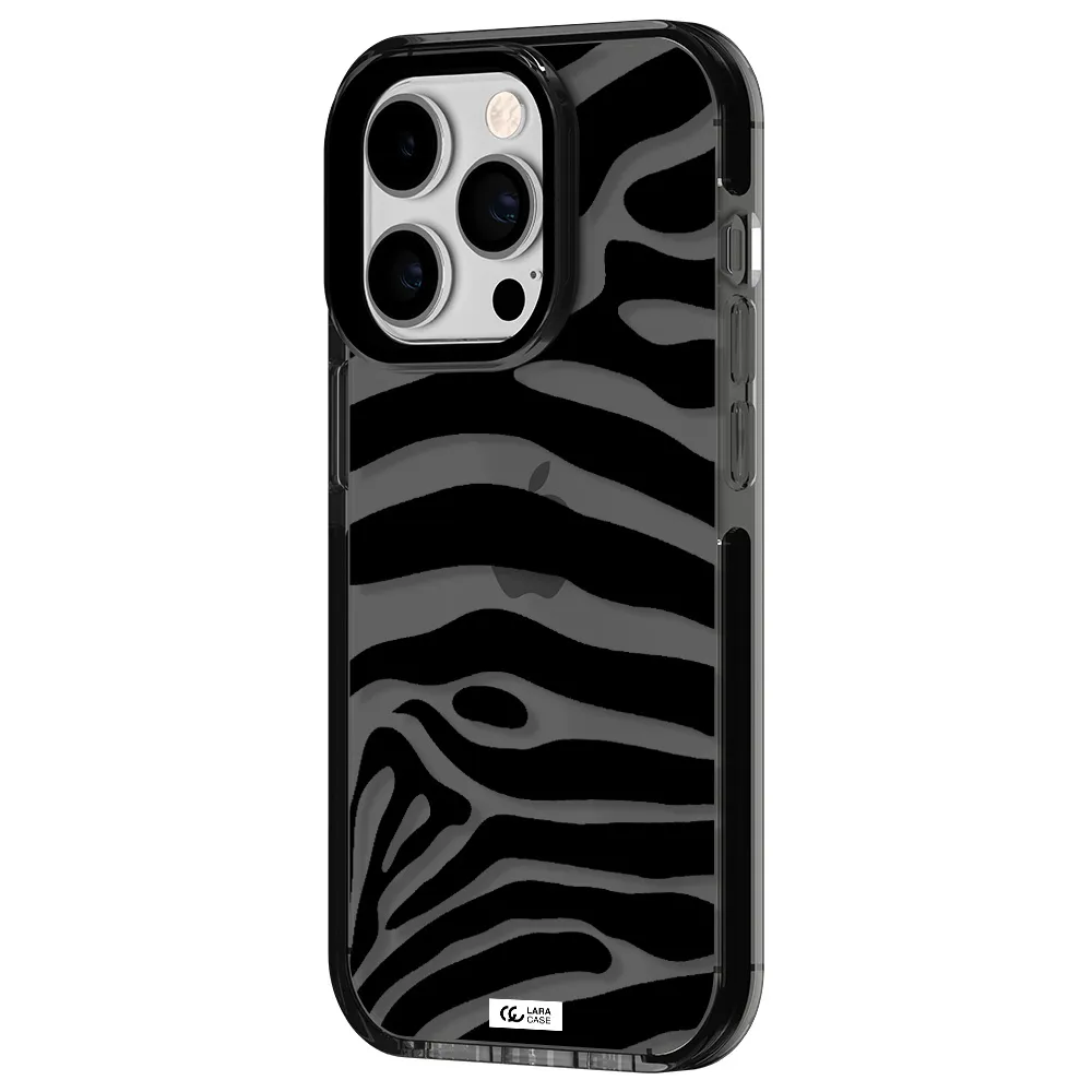 Zebra Apple iPhone 14 pro impact Smoke Black Case