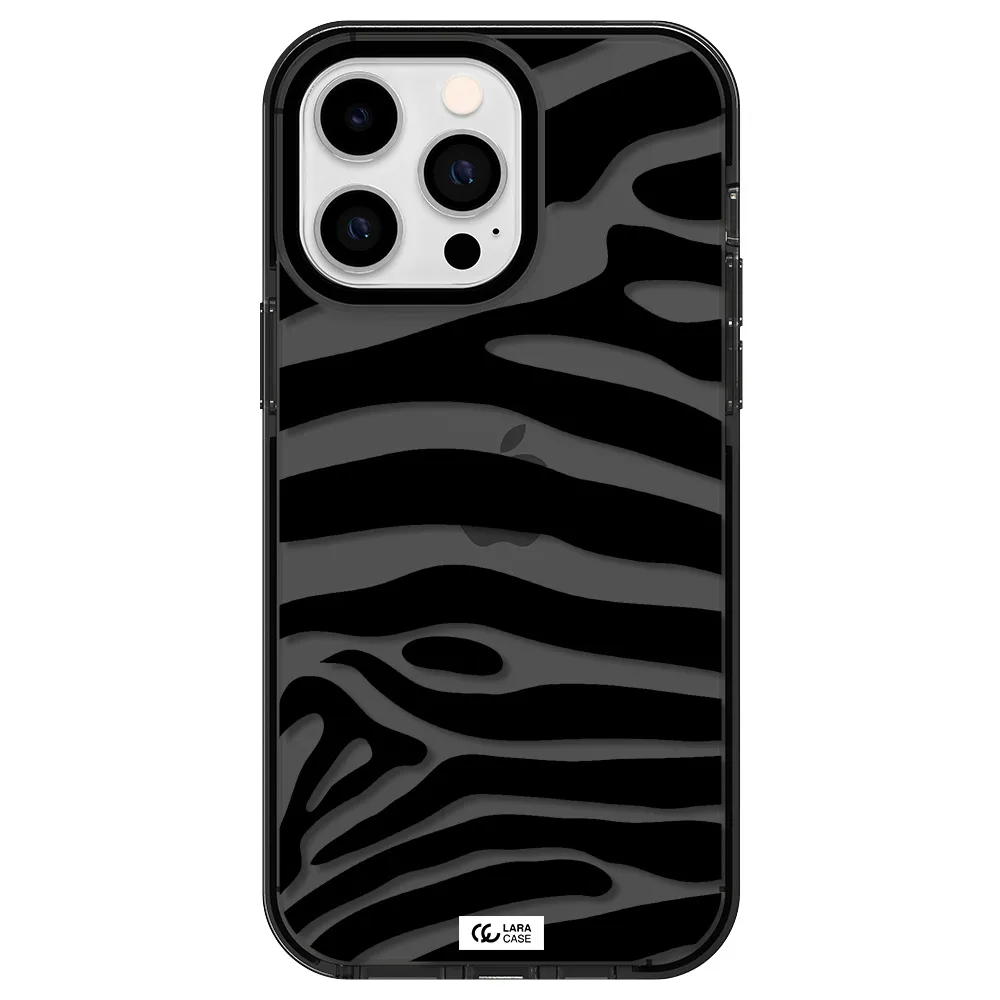 Zebra Apple iPhone 14 pro max impact Smoke Black Case