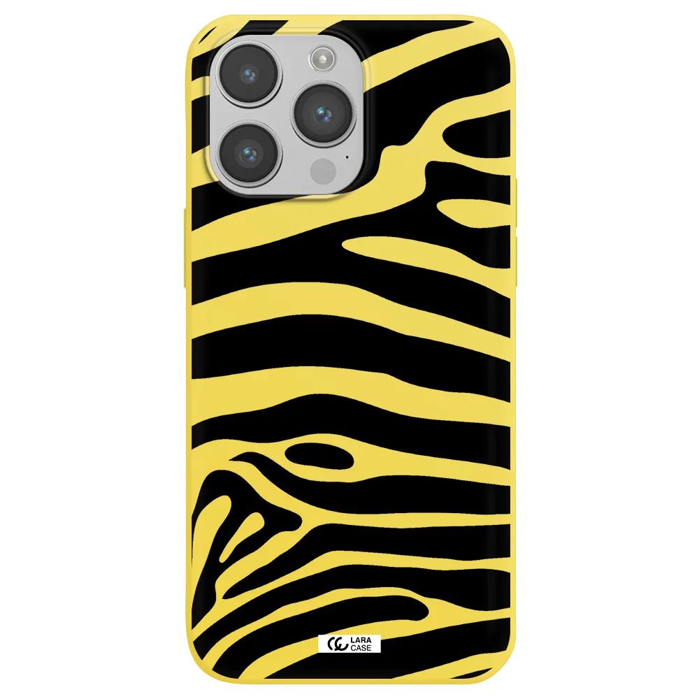 Zebra Apple iPhone 14 pro max Silicone canary yellow Case