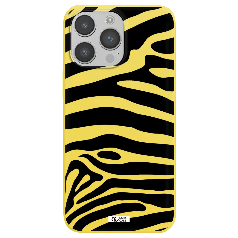 Zebra Apple iPhone 14 pro Silicone canary yellow Case