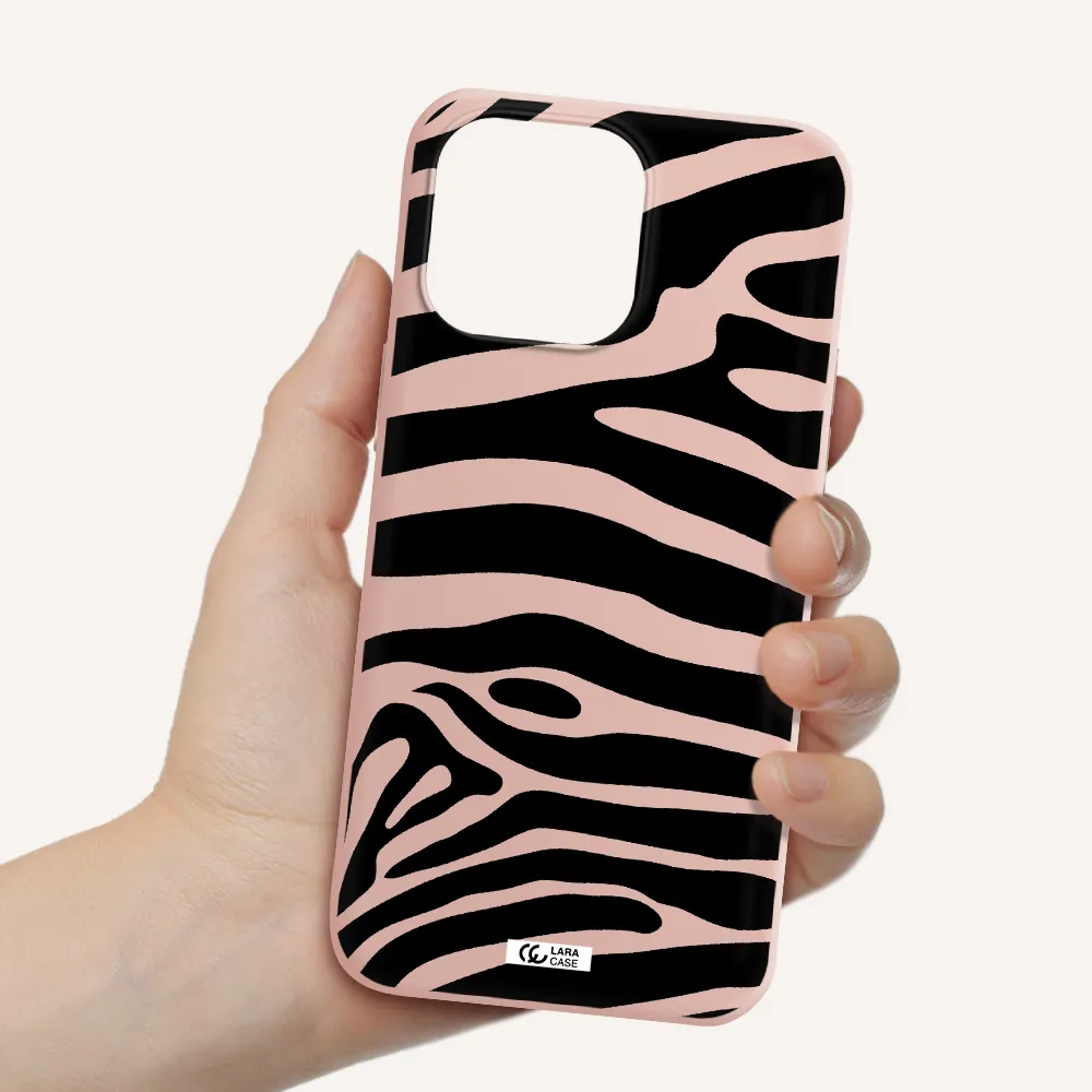 Zebra Apple iPhone 14 pro Silicone pastel pink Case