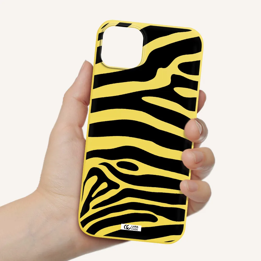 Zebra Apple iPhone 14 Silicone canary yellow Case