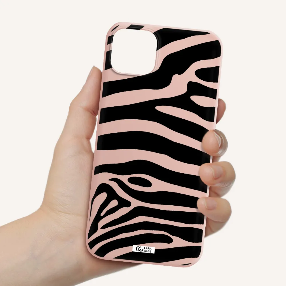 Zebra Apple iPhone 14 Silicone pastel pink Case