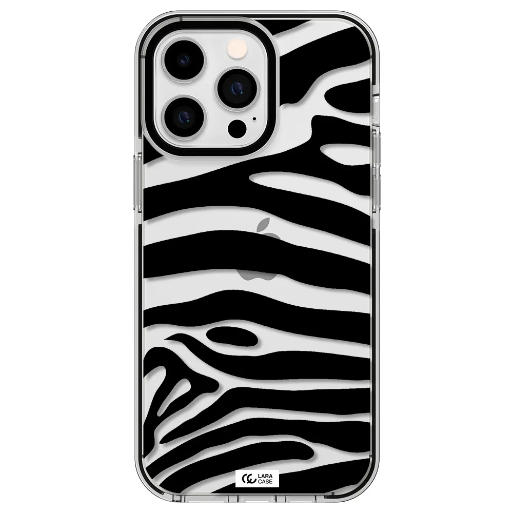 Zebra Apple iPhone 15 Pro impact black border Case