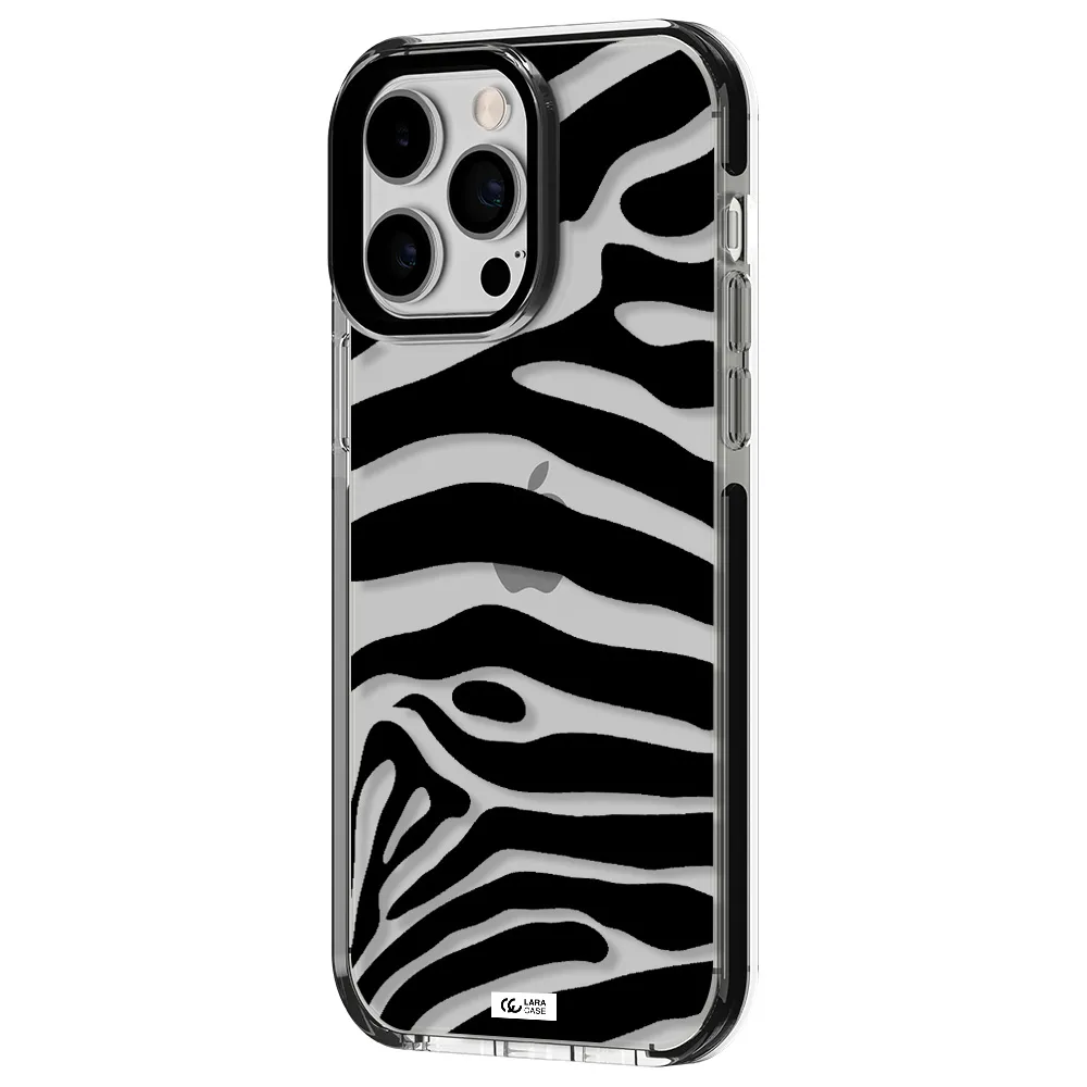 Zebra Apple iPhone 15 Pro Max impact black border Case