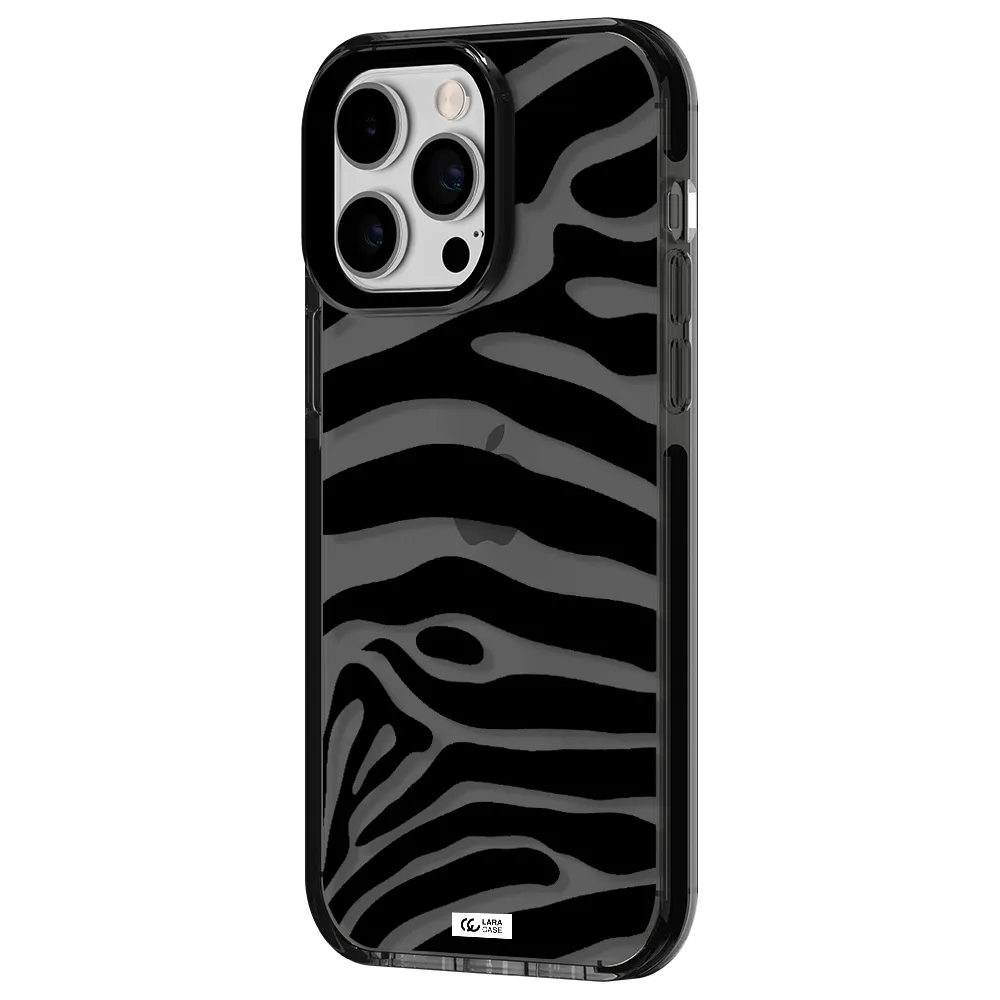 Zebra Apple iPhone 15 Pro Max impact Smoke Black Case