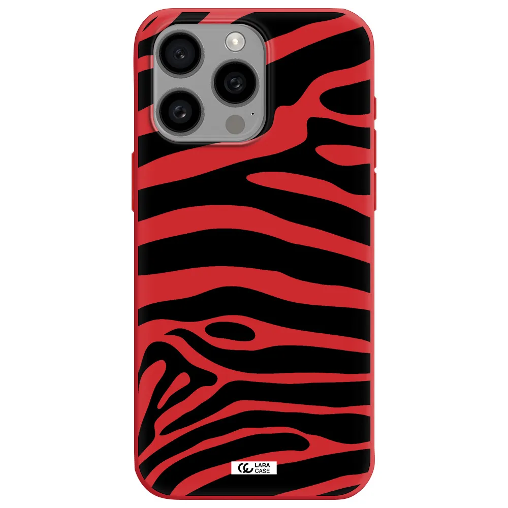 Zebra Apple Iphone 15 Pro Max Silicone Imperial Red Case