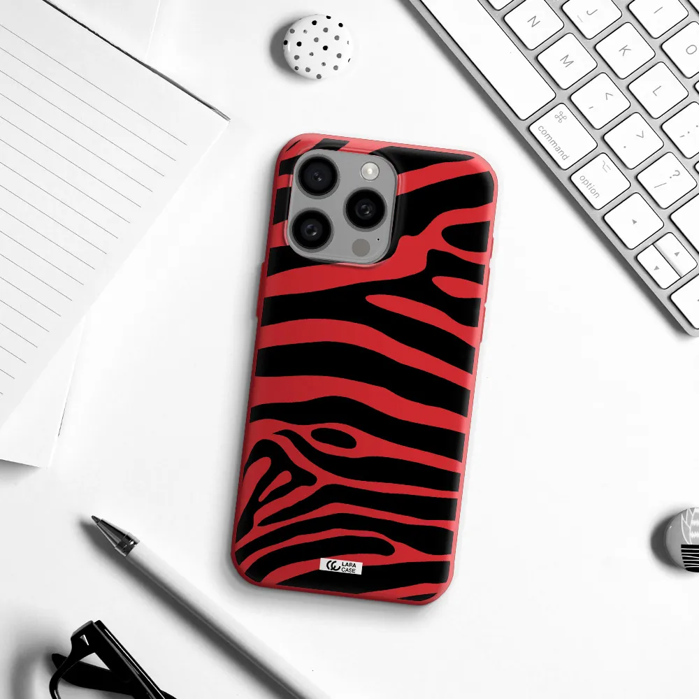 Zebra Apple Iphone 15 Pro Max Silicone Imperial Red Case