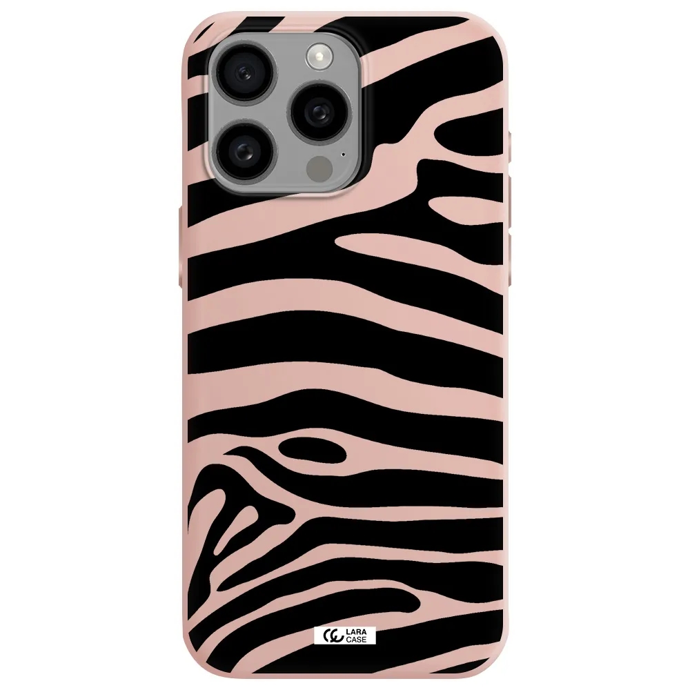 Zebra Apple Iphone 15 Pro max Silicone pastel pink Case