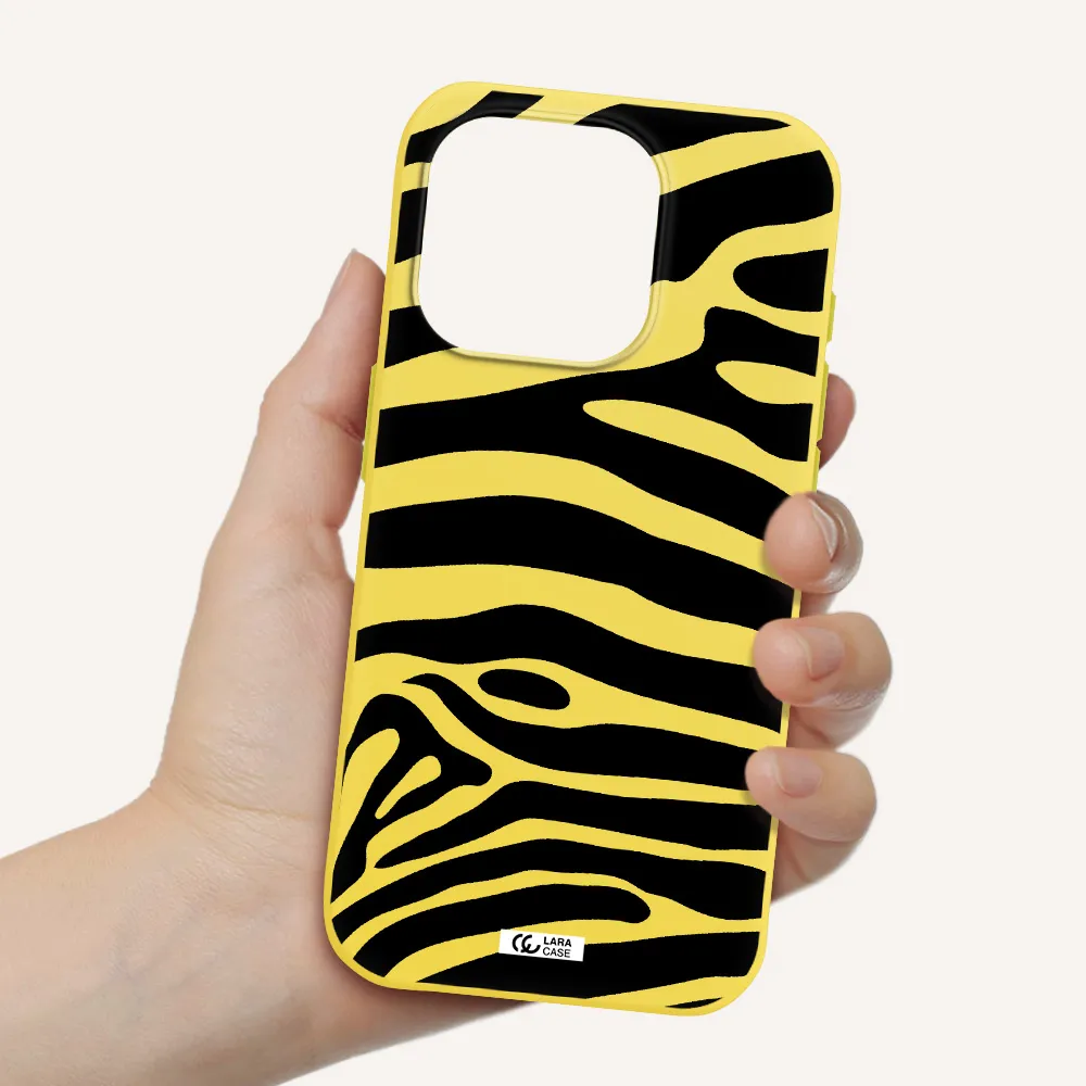 Zebra Apple Iphone 15 Pro Silicone Canary Yellow Case