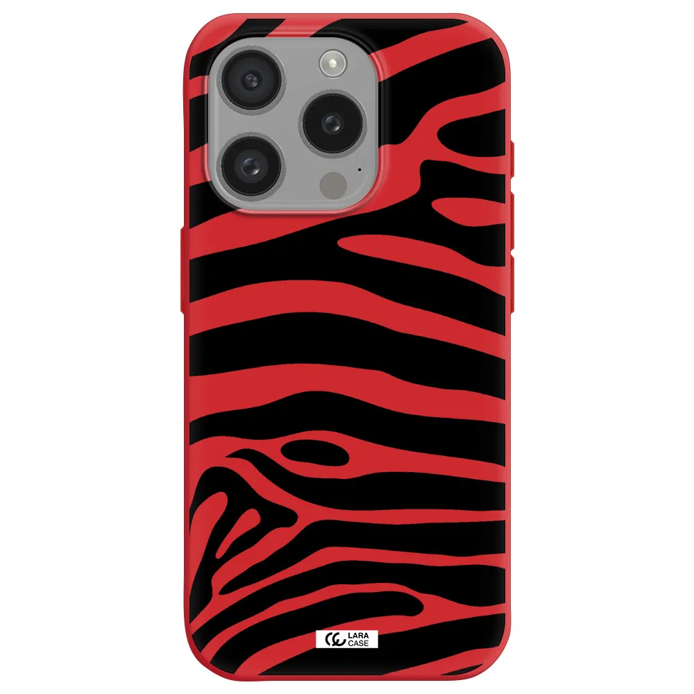 Zebra Apple Iphone 15 Pro Silicone Imperial Red Case