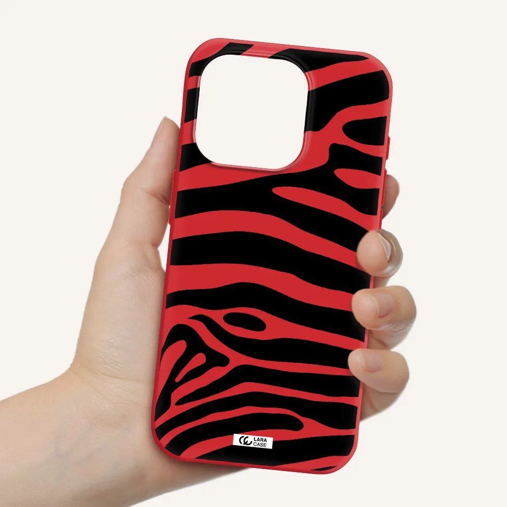 Zebra Apple Iphone 15 Pro Silicone Imperial Red Case