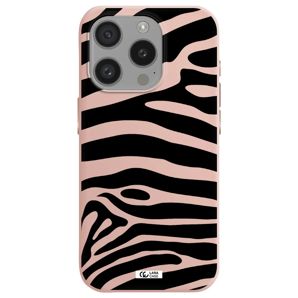 Zebra Apple Iphone 15 Pro Silicone Pastel Pink Case