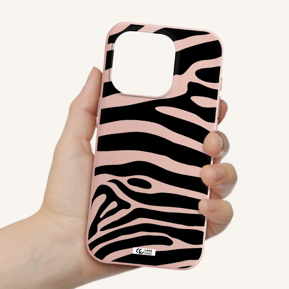 Zebra Apple Iphone 15 Pro Silicone Pastel Pink Case