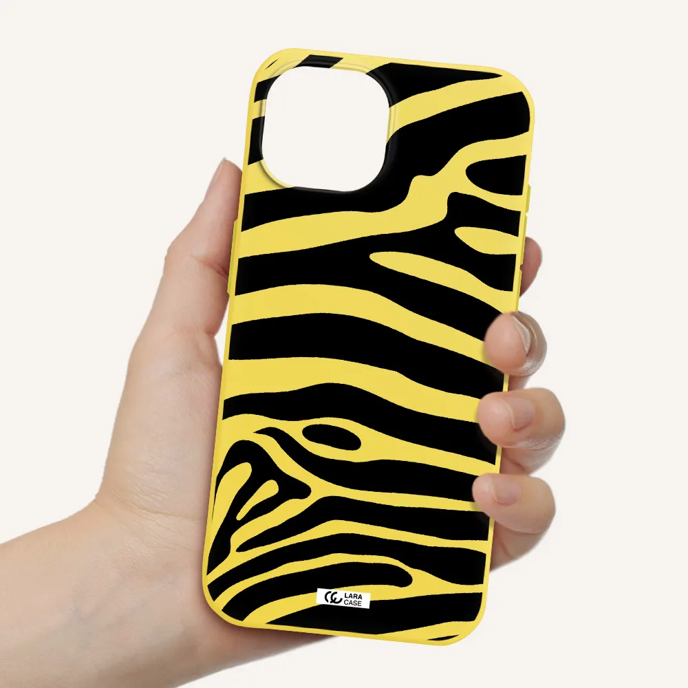 Zebra Apple iPhone 15 Silicone canary yellow Case