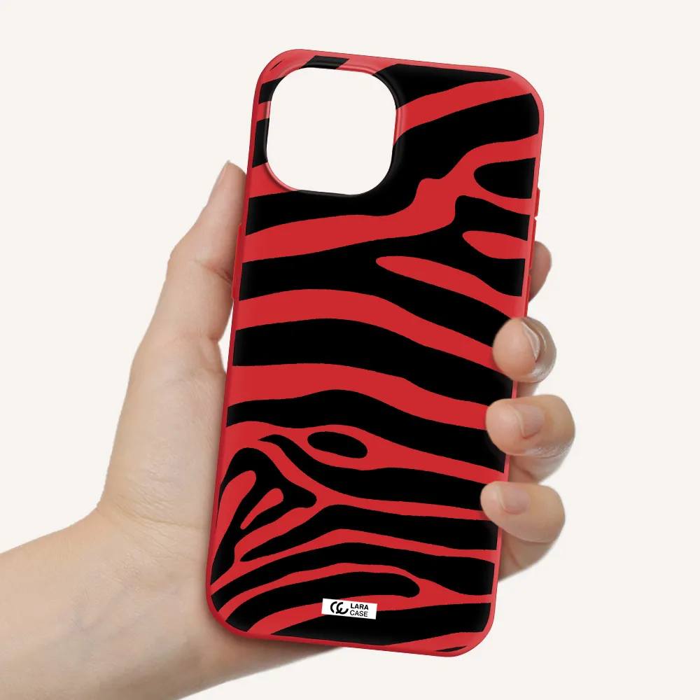 Zebra Apple Iphone 15 Silicone Imperial Red Case