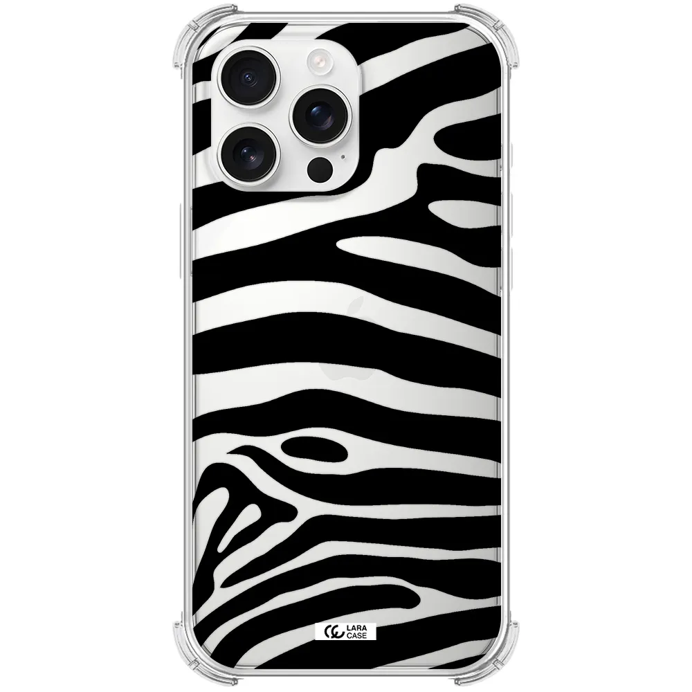 Zebra Apple Iphone 16 Pro Max Clear Pc Case