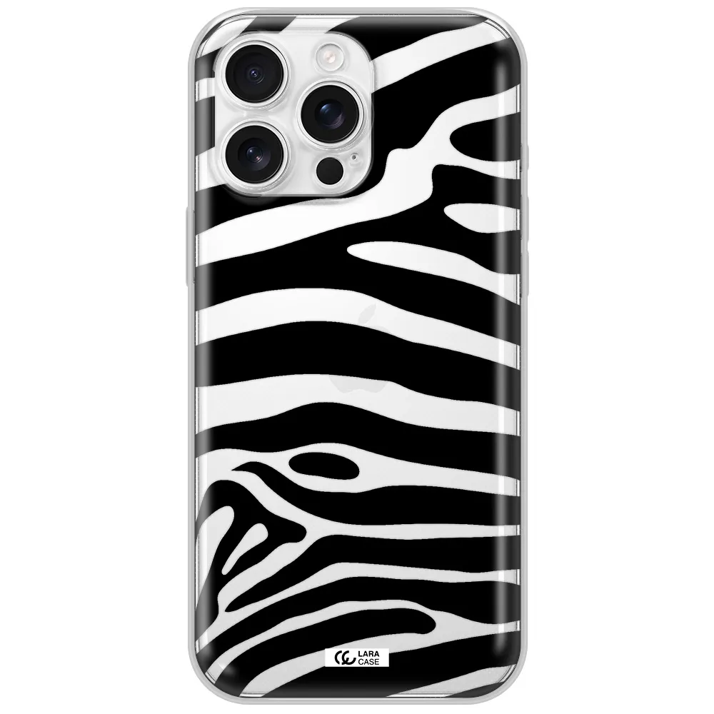 Zebra Apple Iphone 16 Pro Max Clear Tpu Case