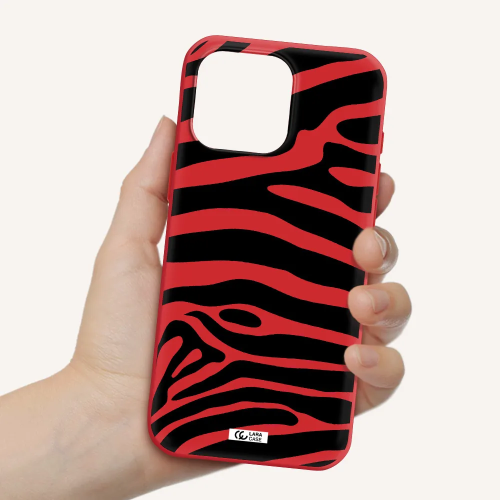 Zebra Apple Iphone 16 Pro Max Silicone Imperial Red Case