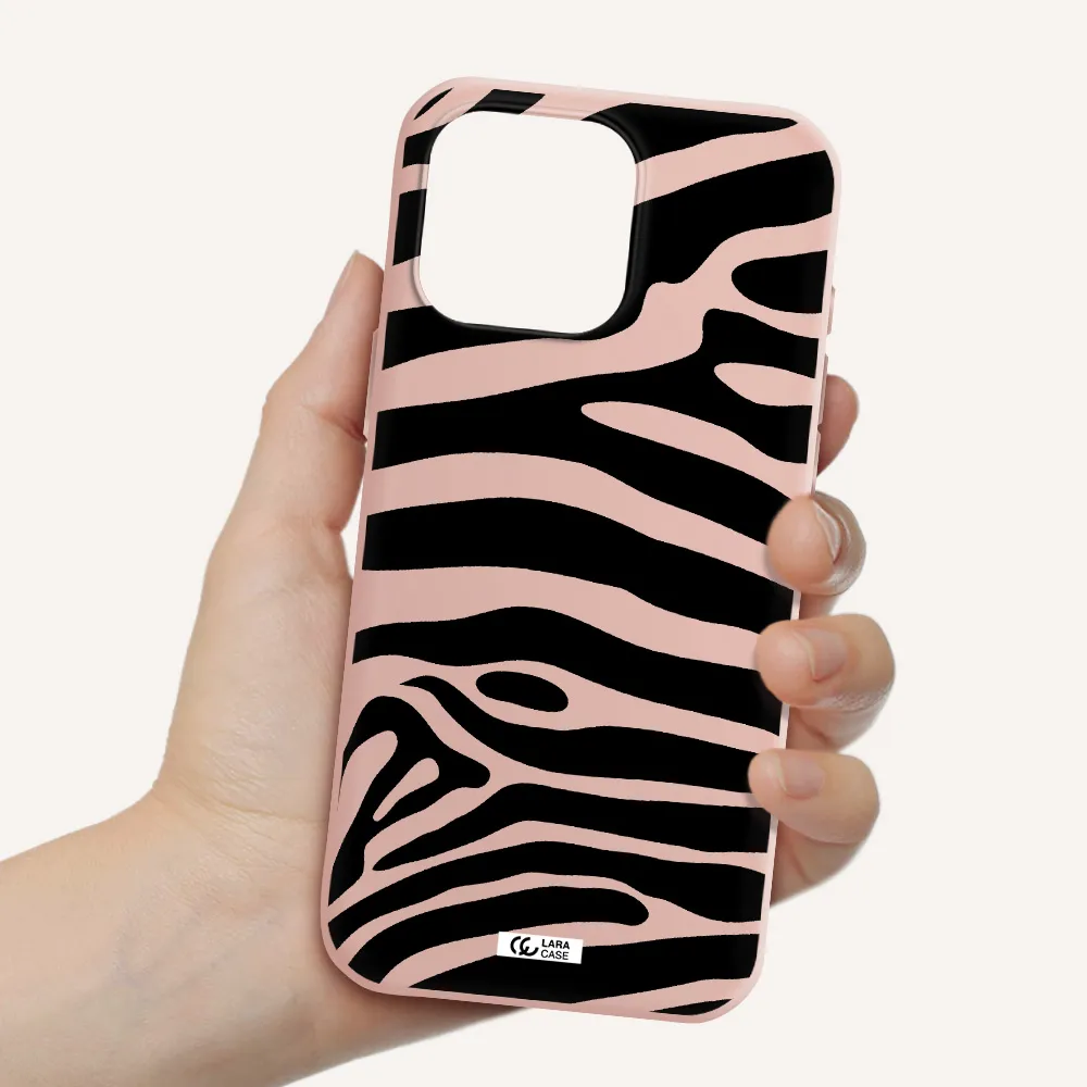 Zebra Apple Iphone 16 Pro Max Silicone Pastel Pink Case