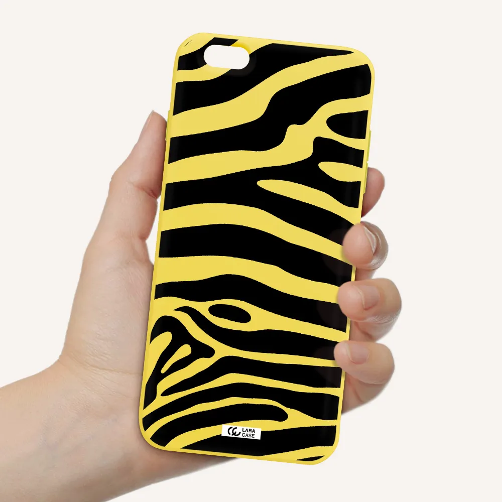 Zebra Apple iPhone 6 plus Silicone canary yellow Case