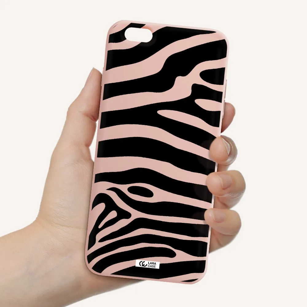 Zebra Apple iPhone 6 plus Silicone pastel pink Case