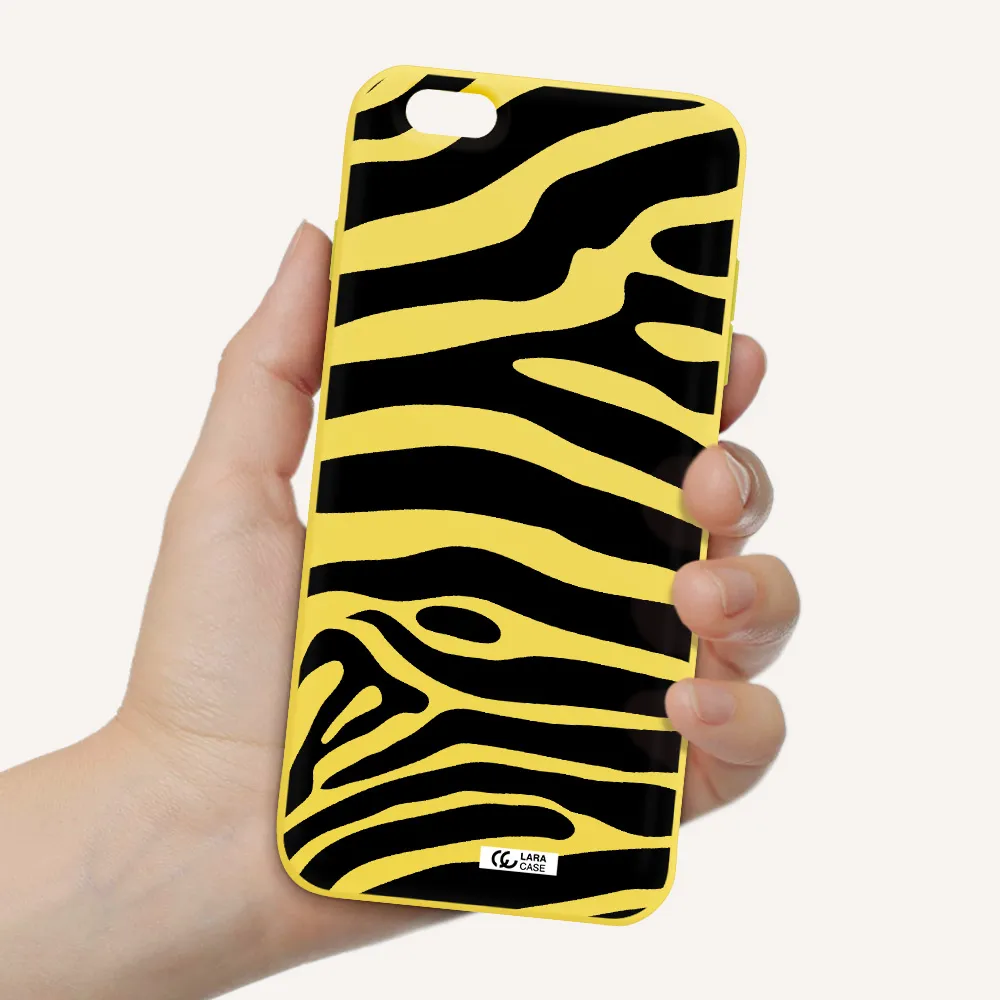 Zebra Apple iPhone 6 s plus Silicone canary yellow Case