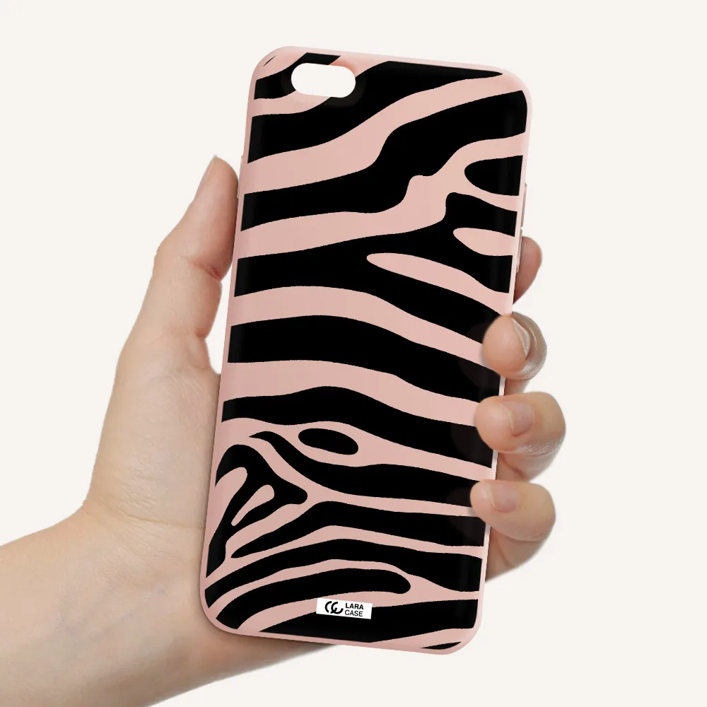 Zebra Apple iPhone 6 s plus Silicone pastel pink Case