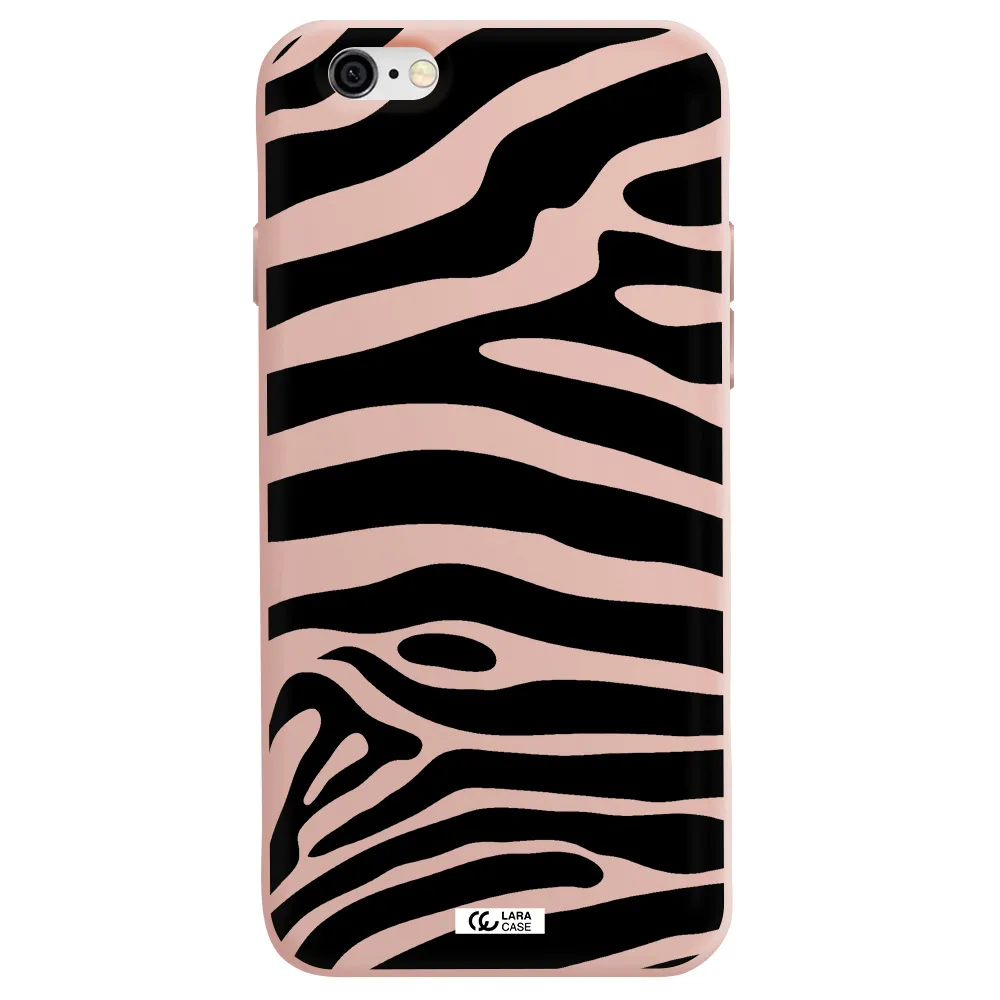 Zebra Apple iPhone 6 Silicone pastel pink Case