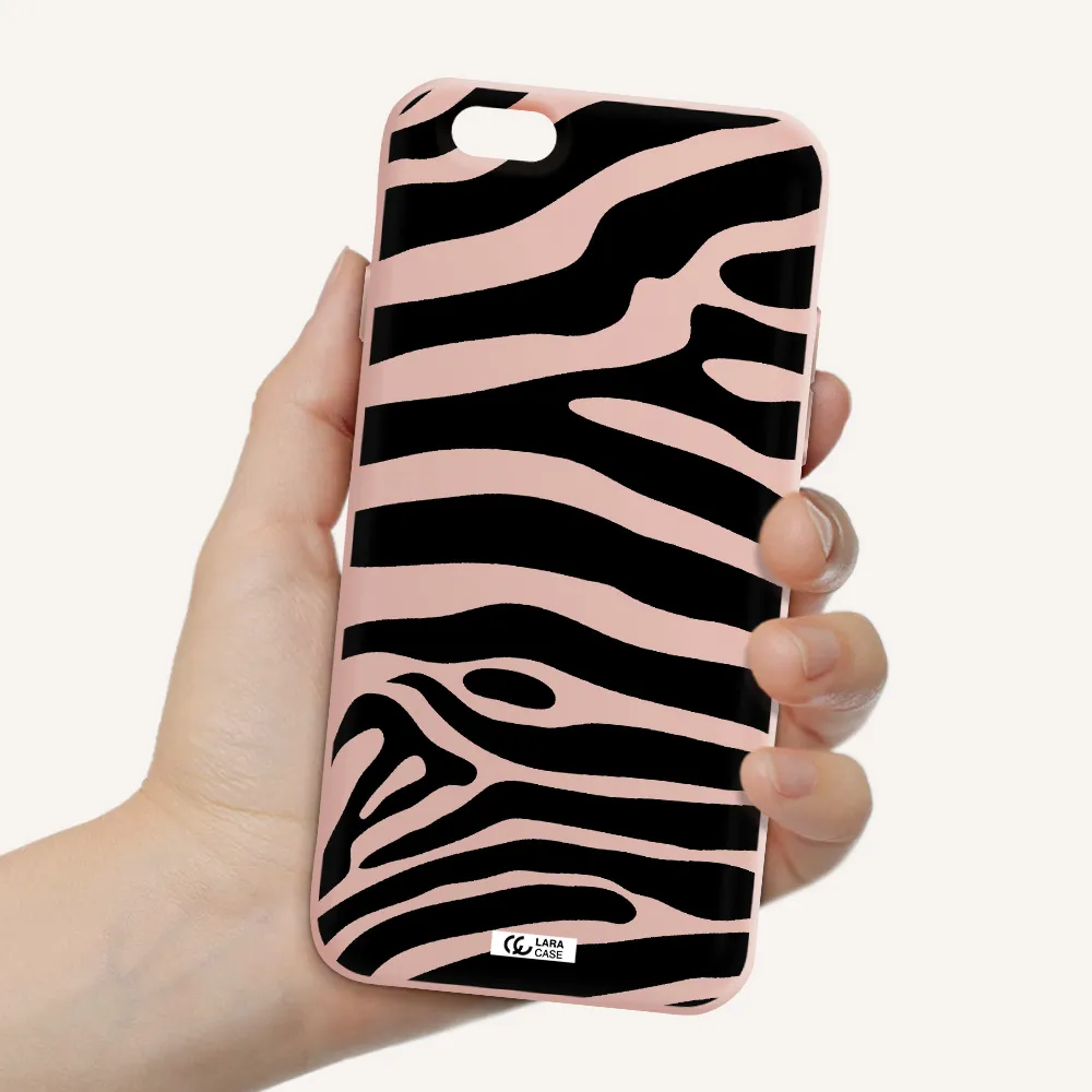 Zebra Apple iPhone 6 Silicone pastel pink Case