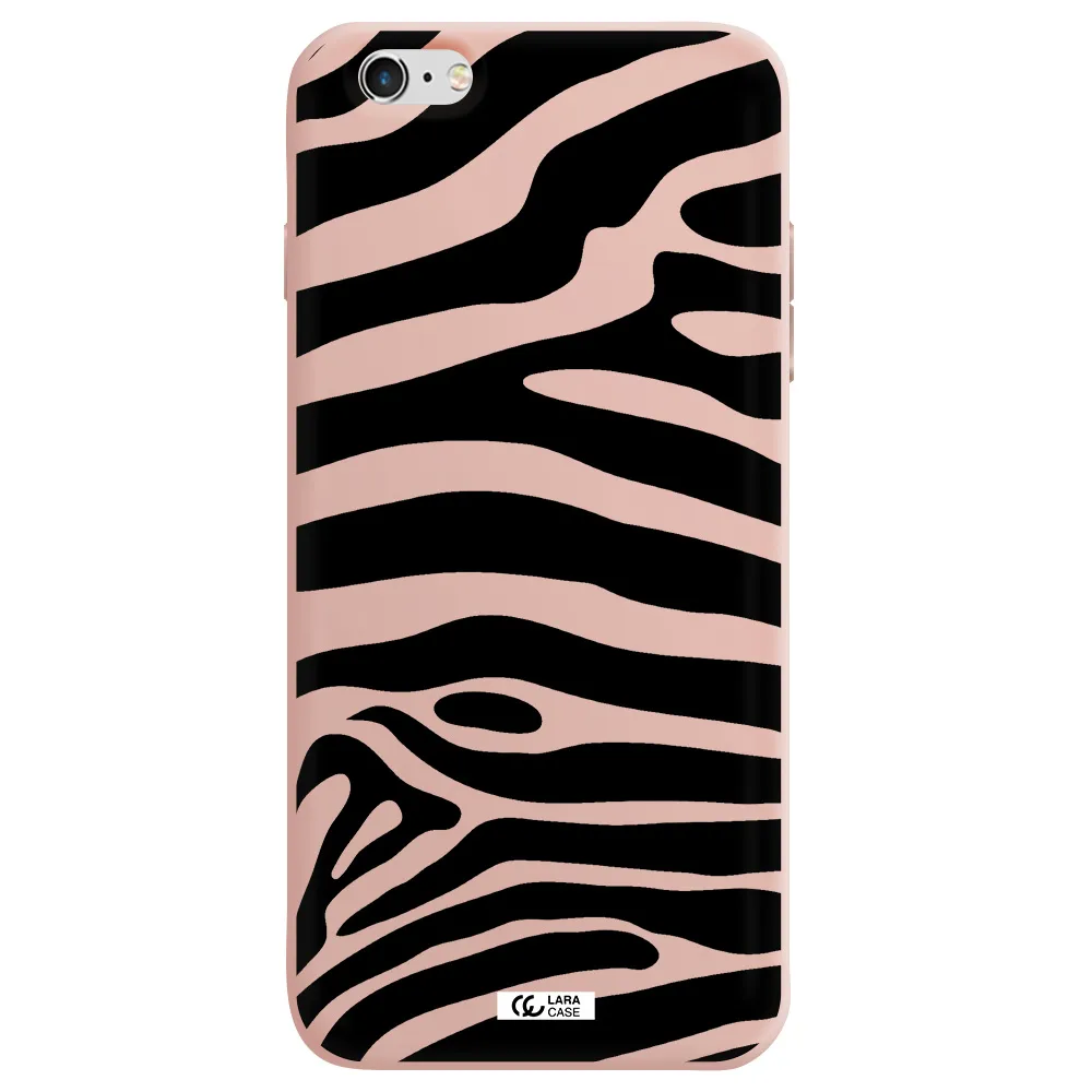 Zebra Apple iPhone 6S Silicone pastel pink Case