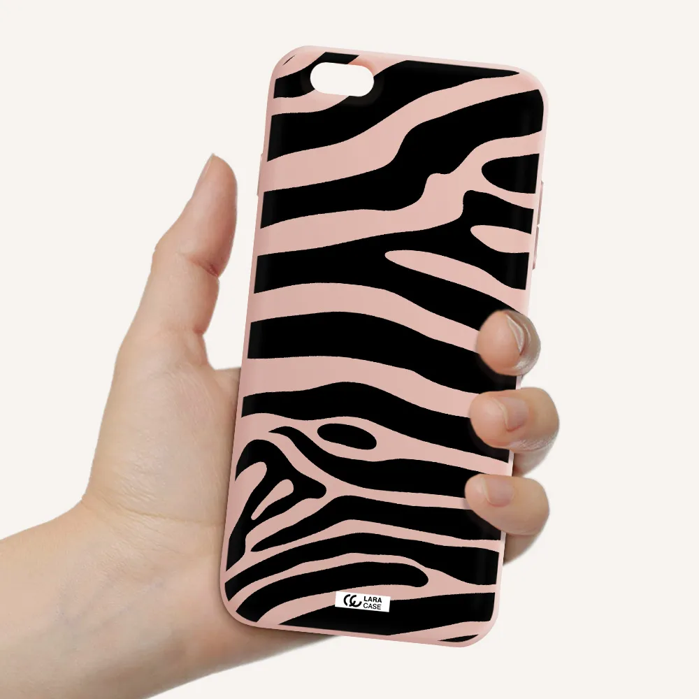 Zebra Apple iPhone 6S Silicone pastel pink Case