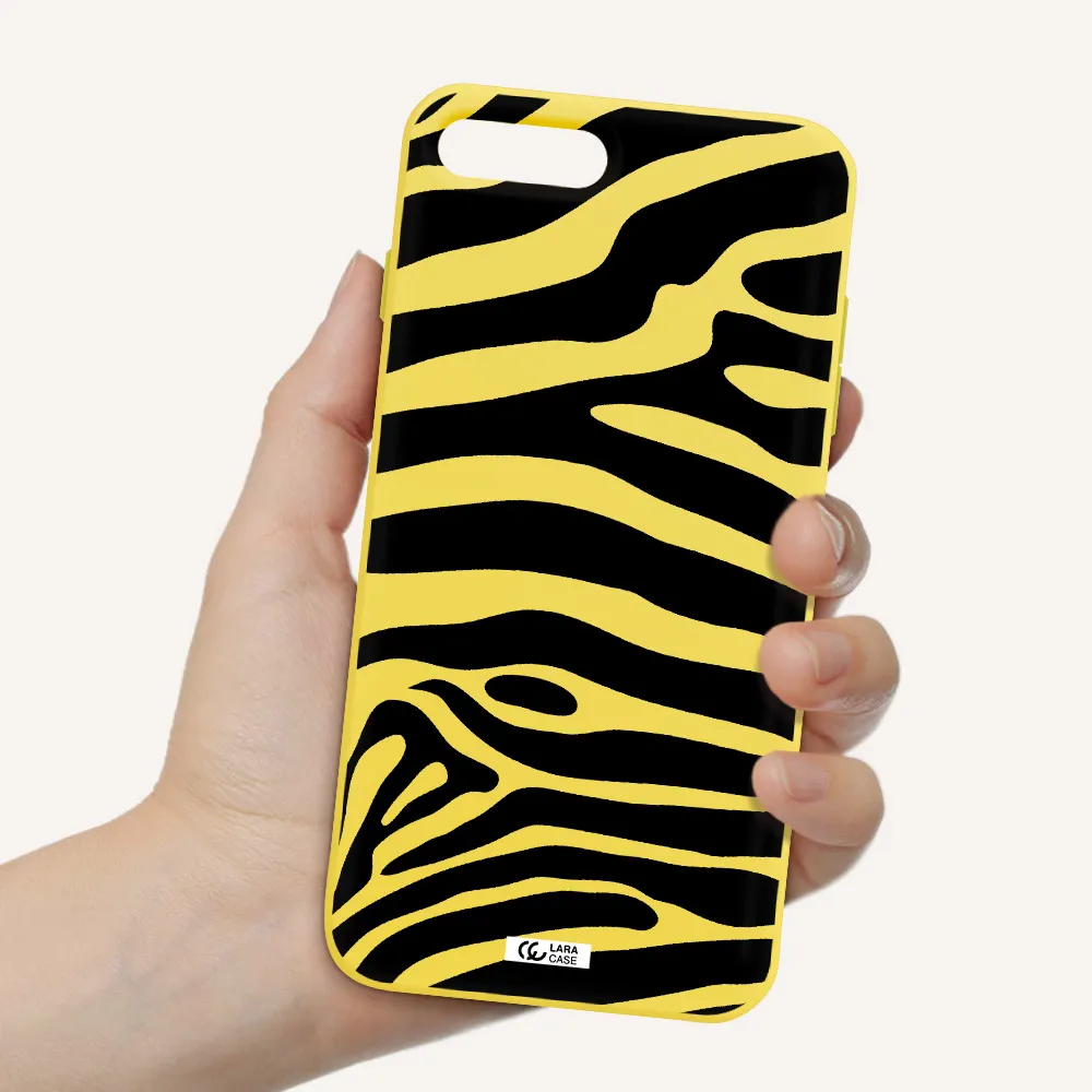 Zebra Apple iPhone 7 plus Silicone canary yellow Case