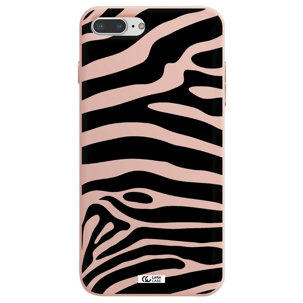 Zebra Apple iPhone 7 plus Silicone pastel pink Case