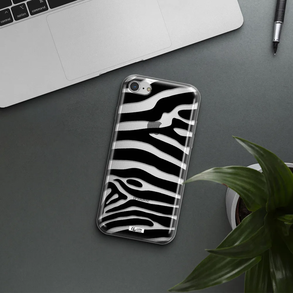 Zebra Apple iPhone 8 Clear TPU Case