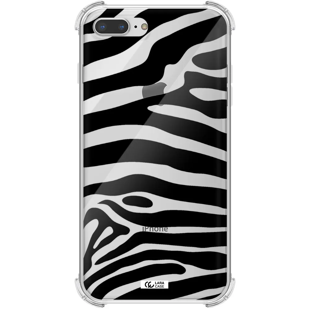 Zebra Apple iPhone 8 plus Clear PC Case