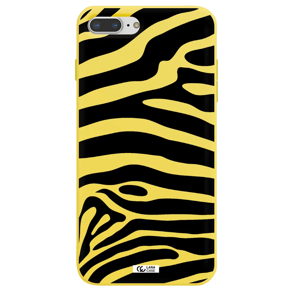 Zebra Apple iPhone 8 plus Silicone canary yellow Case