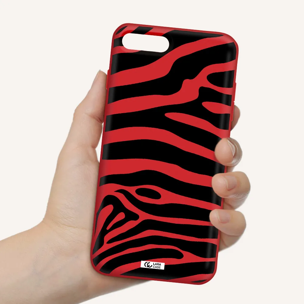 Zebra Apple iPhone 8 plus Silicone Imperial Red Case