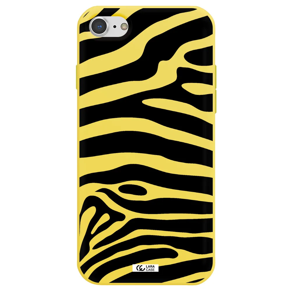 Zebra Apple iPhone 8 Silicone canary yellow Case
