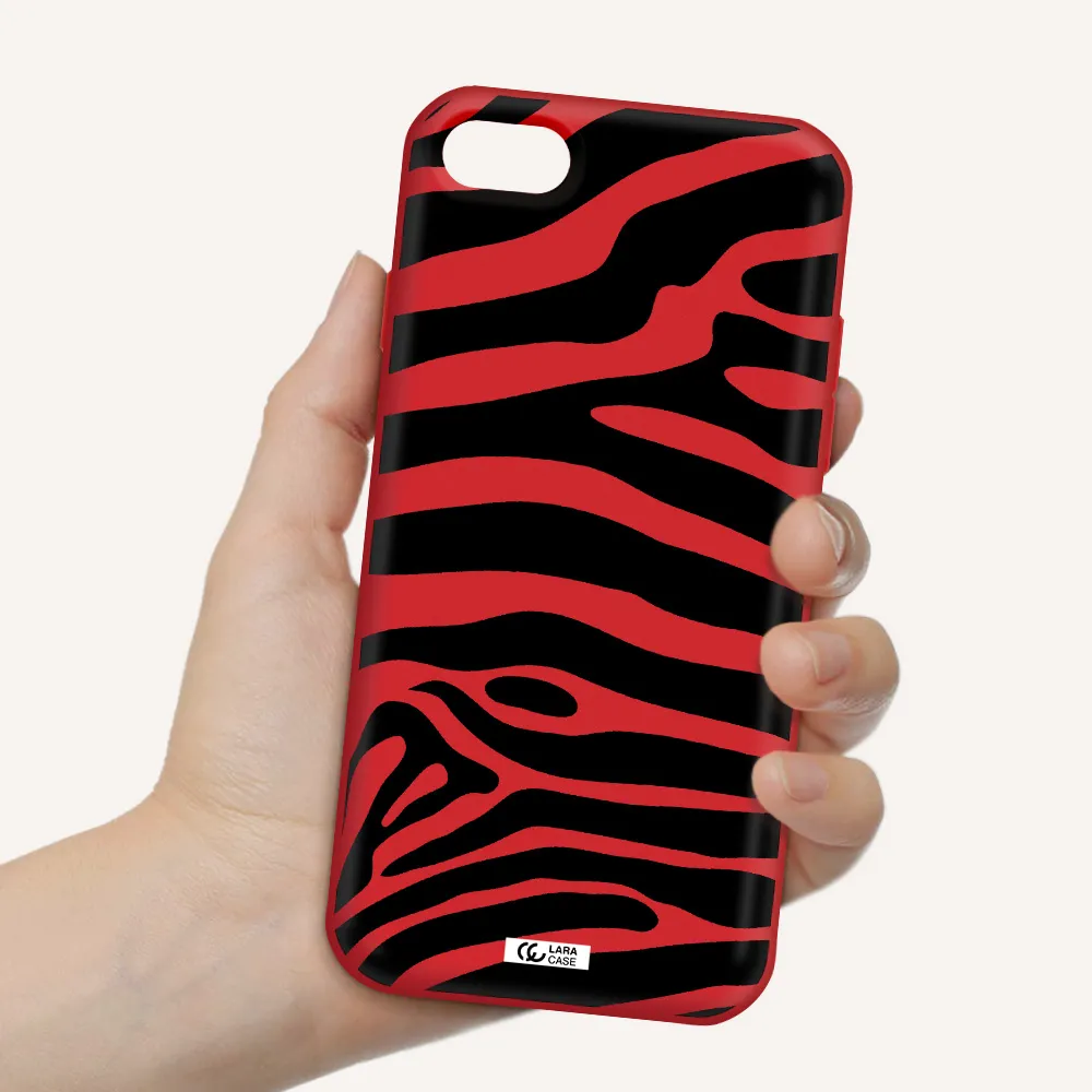 Zebra Apple iPhone 8 Silicone Imperial Red Case