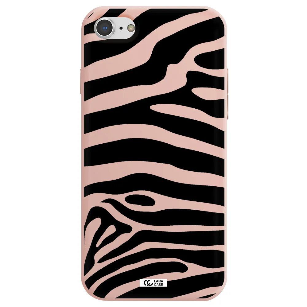 Zebra Apple iPhone 8 Silicone pastel pink Case