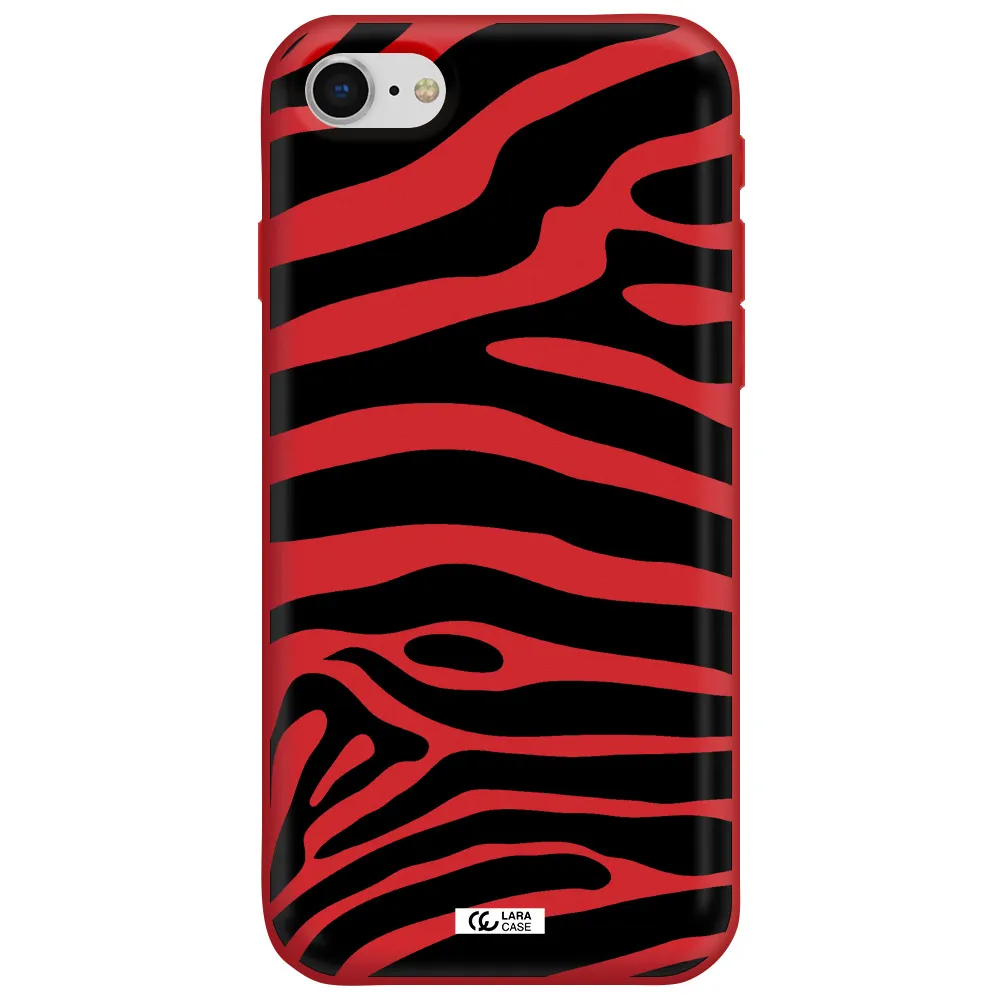 Zebra Apple iPhone se 2020 Silicone Imperial Red Case