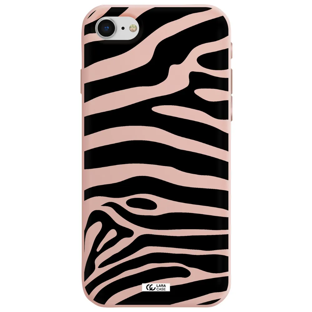 Zebra Apple iPhone se 2020 Silicone pastel pink Case