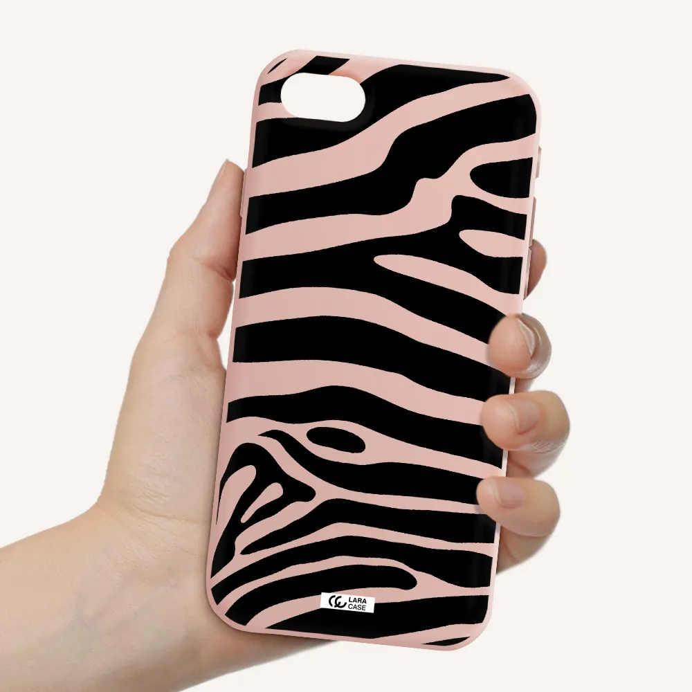 Zebra Apple iPhone se 2020 Silicone pastel pink Case