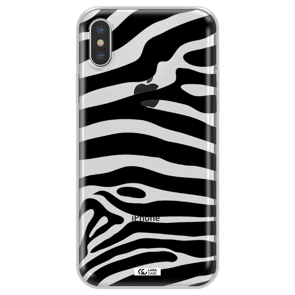 Zebra Apple iPhone X Clear TPU Case