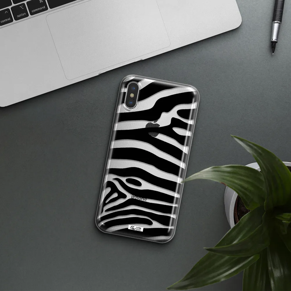 Zebra Apple iPhone X Clear TPU Case