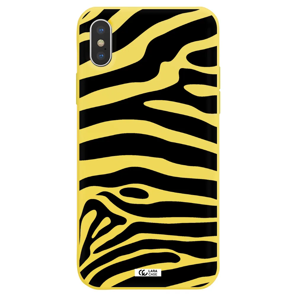Zebra Apple iPhone XS Silicone canary yellow Case